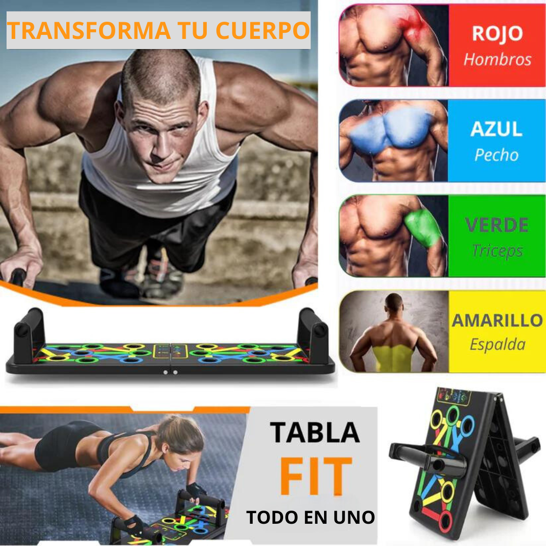 TABLA DE FLEXIONES Y TONIFICACIÓN FIT PUSH UP TODO EN UNO 🔥